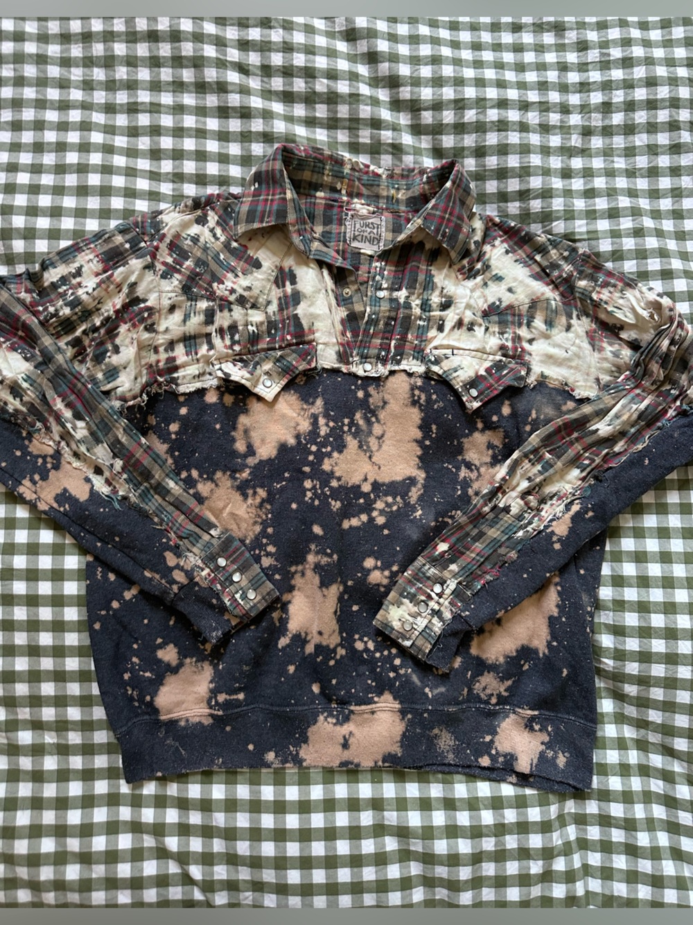Vintage Upcycled Flannel/Sweatshirt